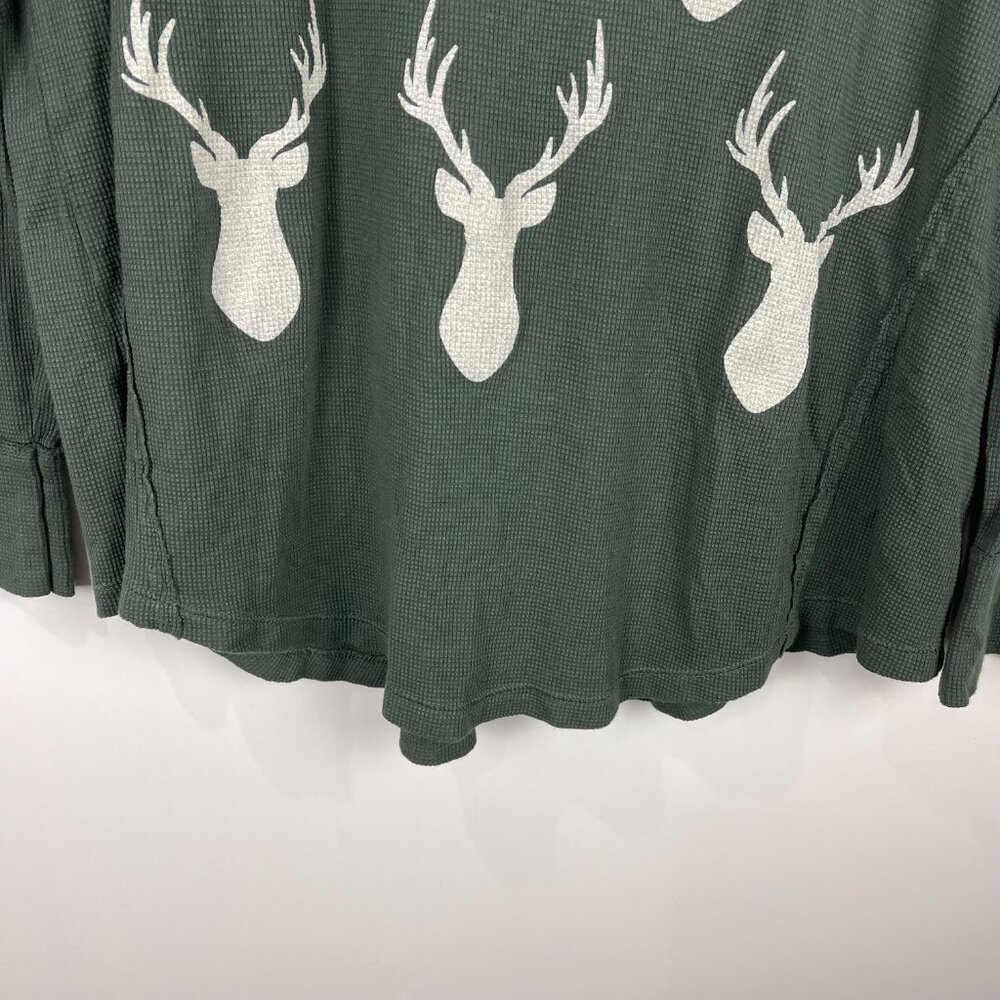 Show Me Your Mumu Waffle Knit Tunic Top Green Buck Long Sleeve Small - Picture 7 of 9